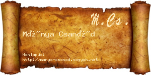 Mánya Csanád névjegykártya