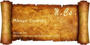 Mánya Csanád névjegykártya