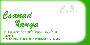 csanad manya business card